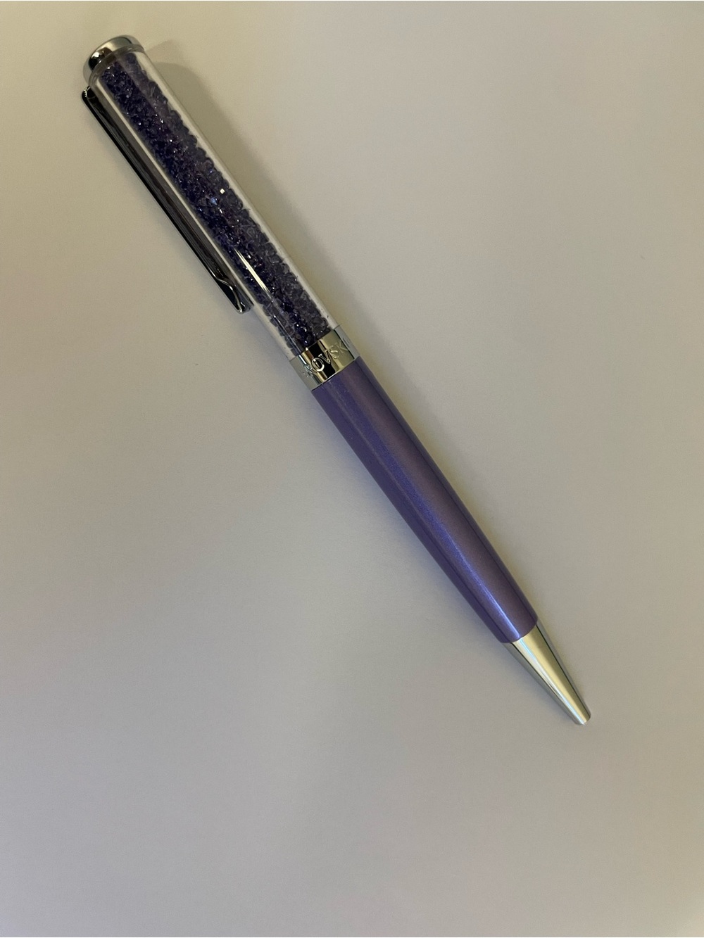 Swarovski Purple Crystal Ballpoint Pen with Silver Accents